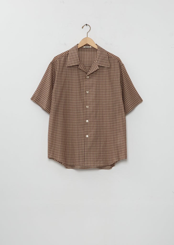 Airy Light Cotton Check Half Sleeved Shirt
