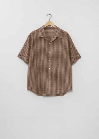 Airy Light Cotton Check Half Sleeved Shirt