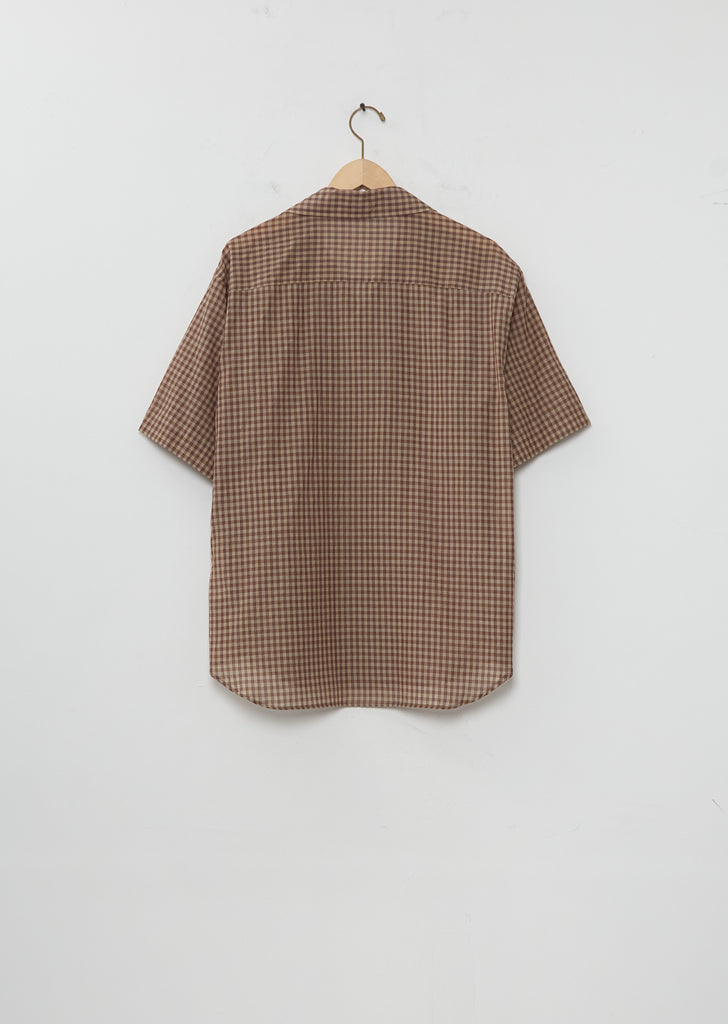 Airy Light Cotton Check Half Sleeved Shirt