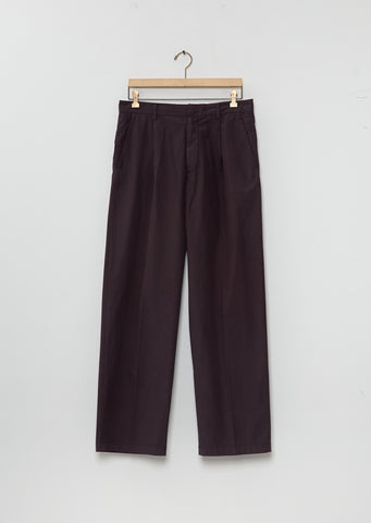 Garment-Dyed Finx One-Tuck Slacks — Brown