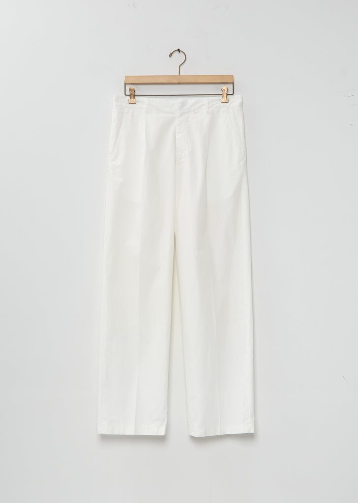 Garment-Dyed Finx One-Tuck Slacks — White