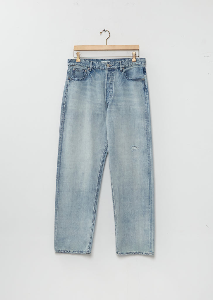 Faded Selvedge Light Denim Wide Pants