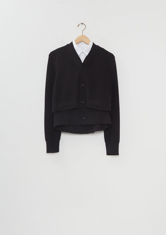 Poplin x Cotton Knit Cardigan