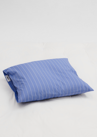King Percale Pillow Sham — Clear Blue Stripes