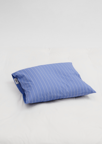 Queen Percale Pillow Sham — Clear Blue Stripes