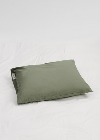 Queen Percale Pillow Sham — Olive Green