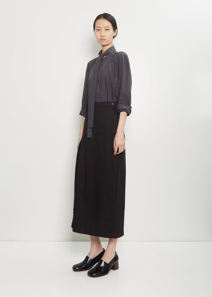 Cotton Denim Slit Skirt