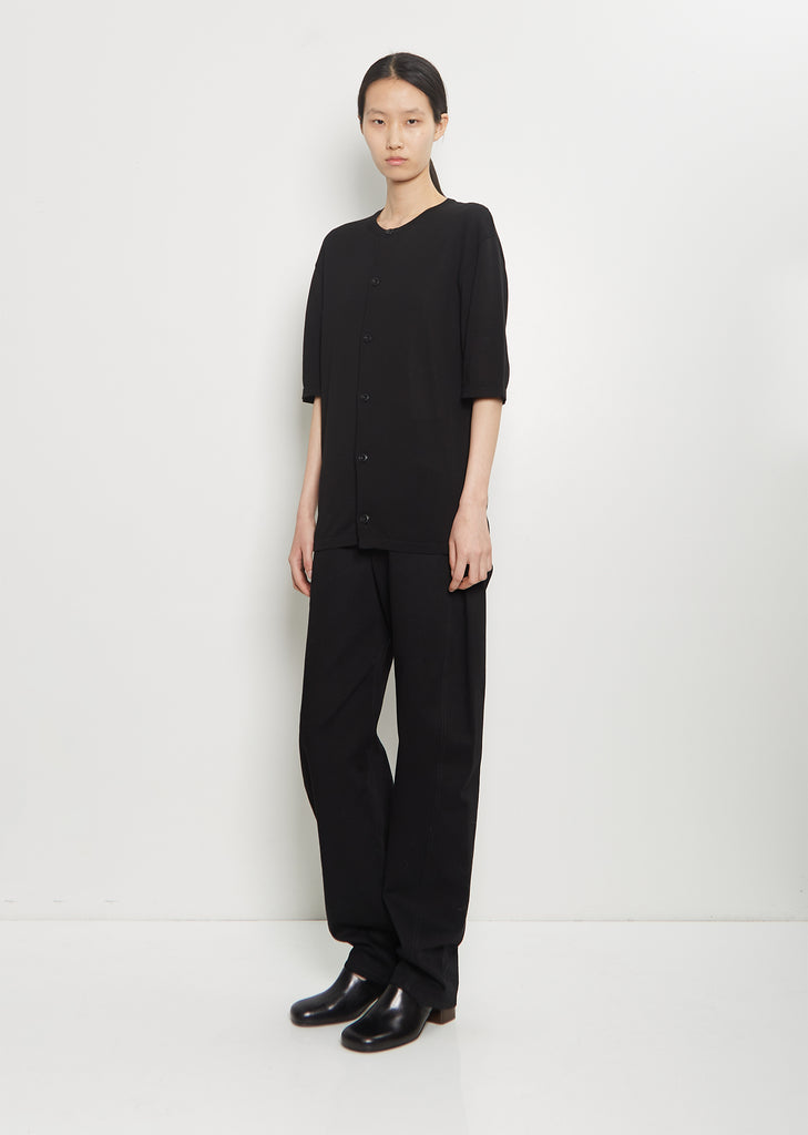Cotton Short Sleeve Overshirt — Black