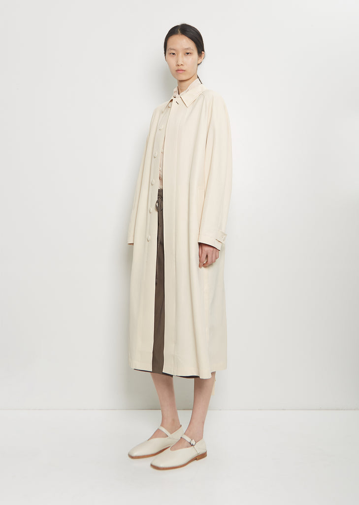 Wool Blend Light Slitted Overcoat