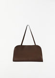 Peggy Saddle Leather Clutch — Deep Brown