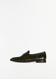 Soft Eel Leather Loafer — Olive