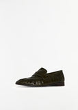 Soft Eel Leather Loafer — Olive