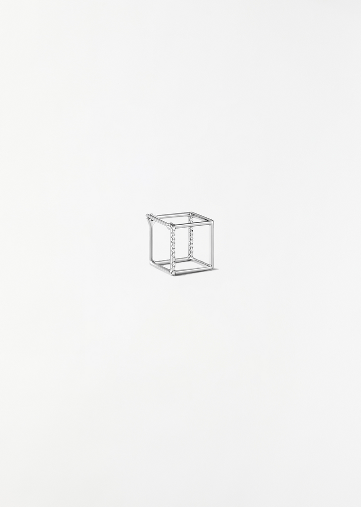 Platinum Diamond Square Earring 01 10