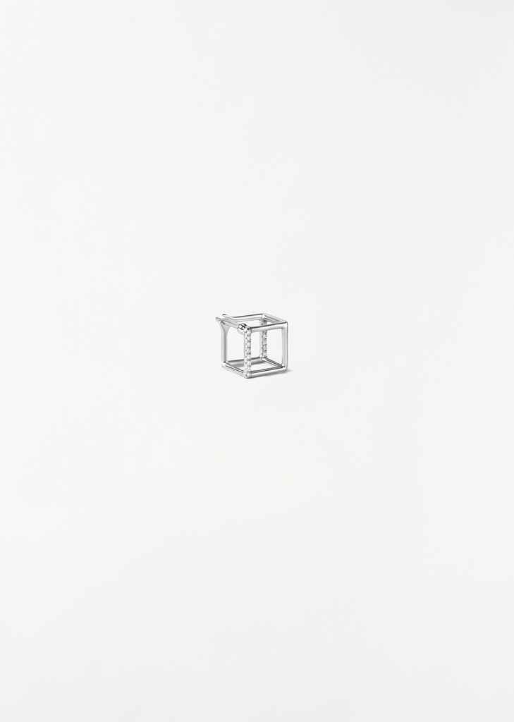 Platinum Diamond Square Earring 01 7