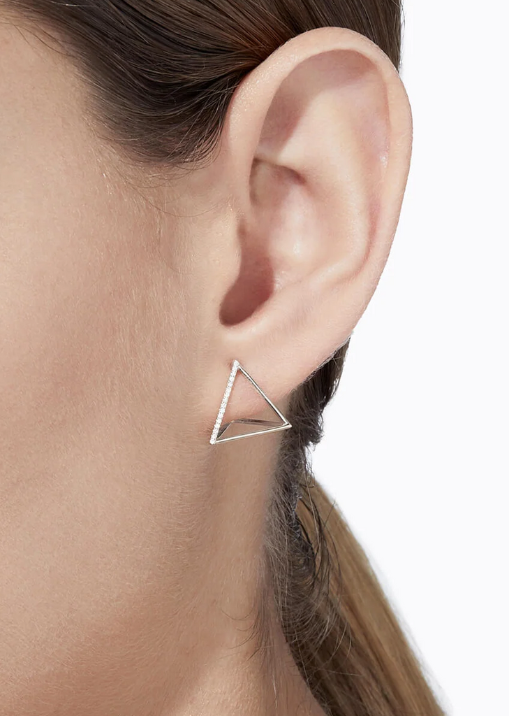 Platinum Diamond Triangle Earring 01 15