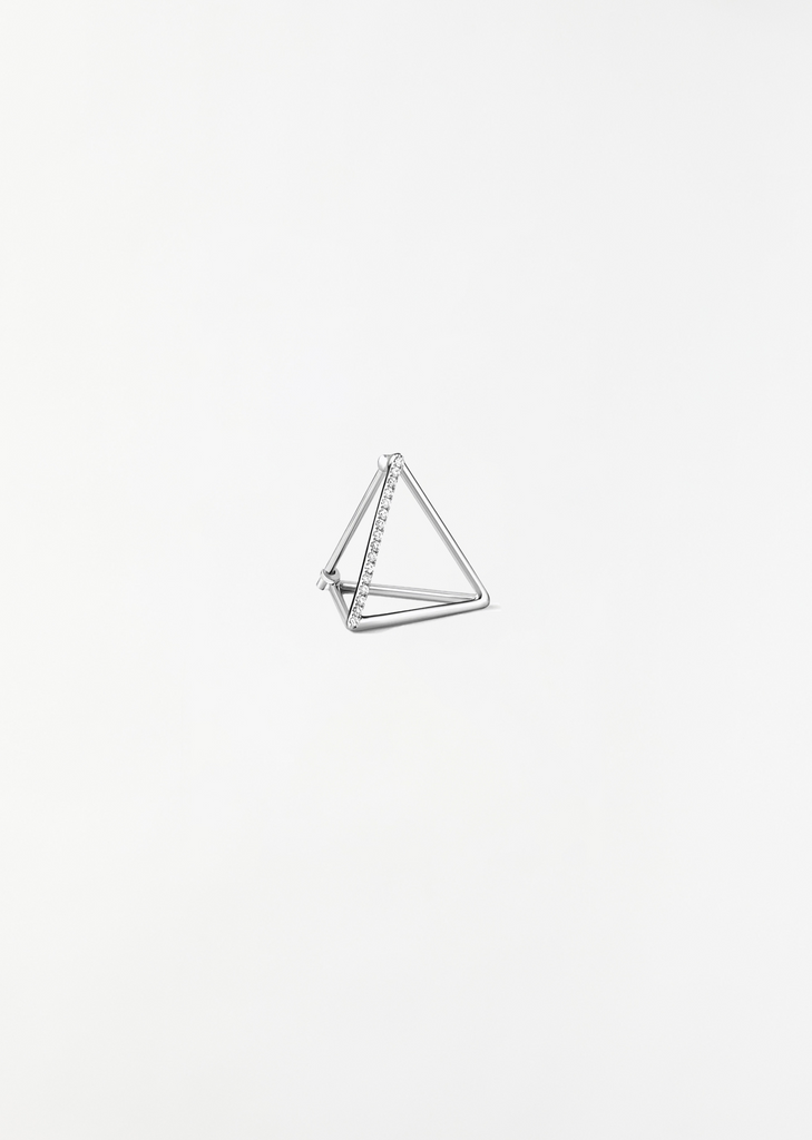 Platinum Diamond Triangle Earring 01 15