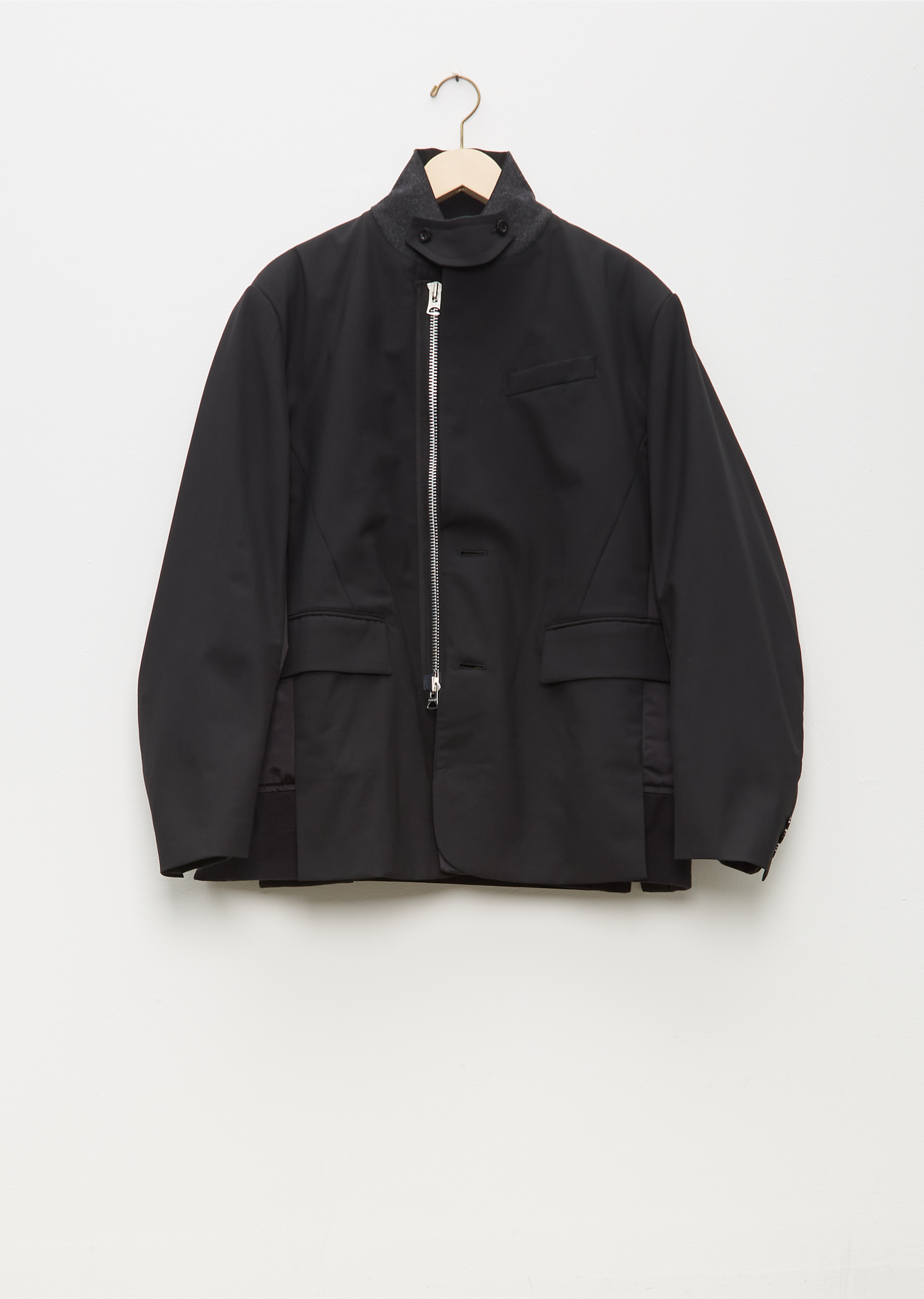 ジャケット Sacai Wool Silk Suiting x Nylon Twill Jacket Suiting x Nylon Twill Jacket – La Garçonne