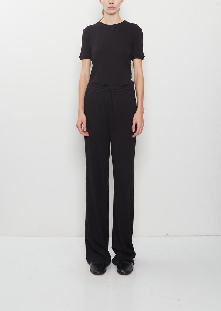 Washable Cashmere Slim Pijama Pants — Black