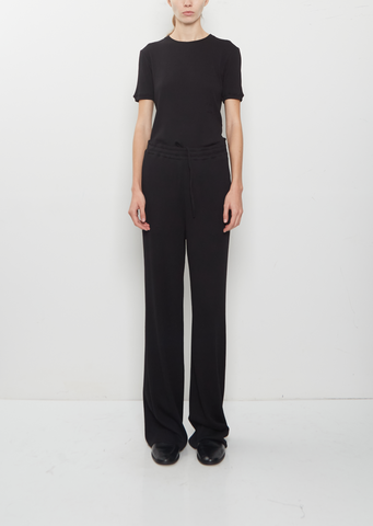 Washable Cashmere Slim Pijama Pants — Black