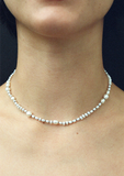 White Pearl Mermaid Necklace 15"