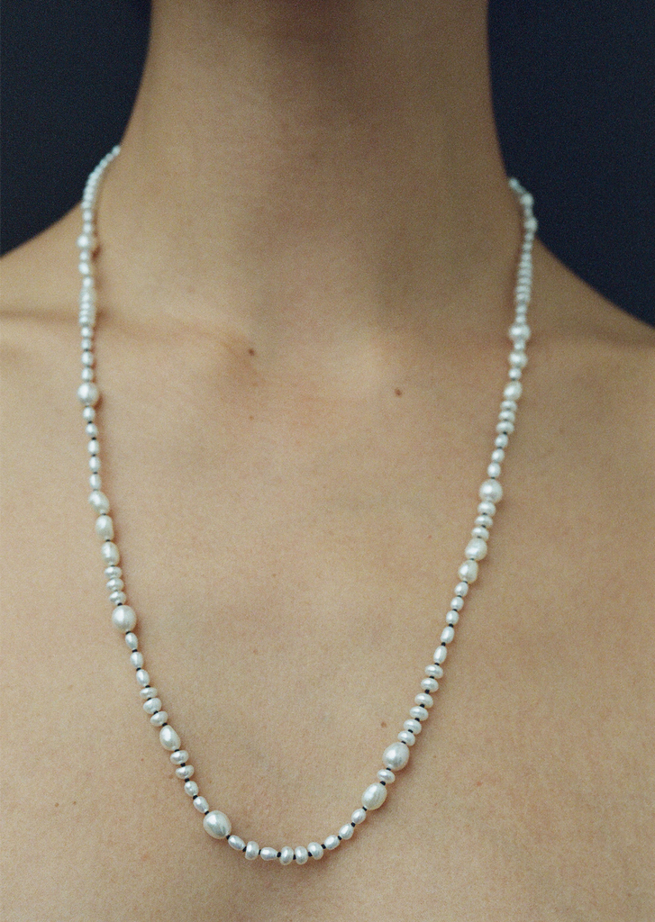 24 in. White Pearl Mermaid Necklace