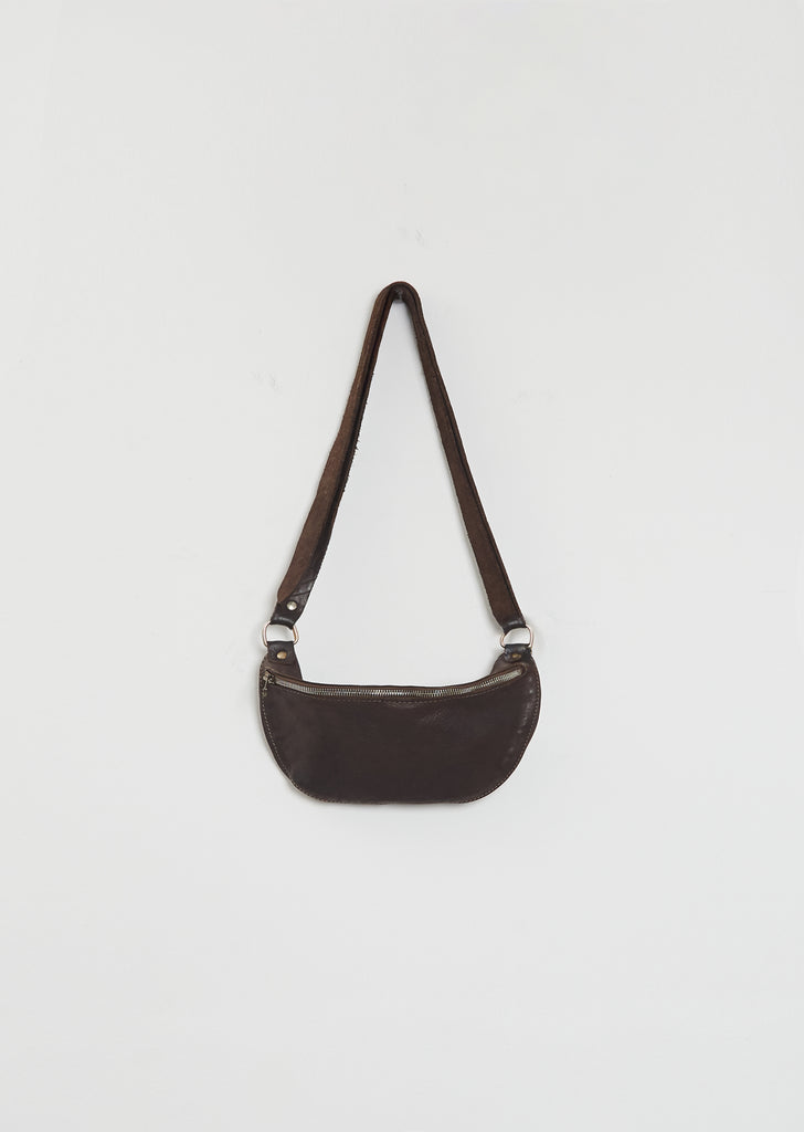 Leather Belt Bag, Small — Brown
