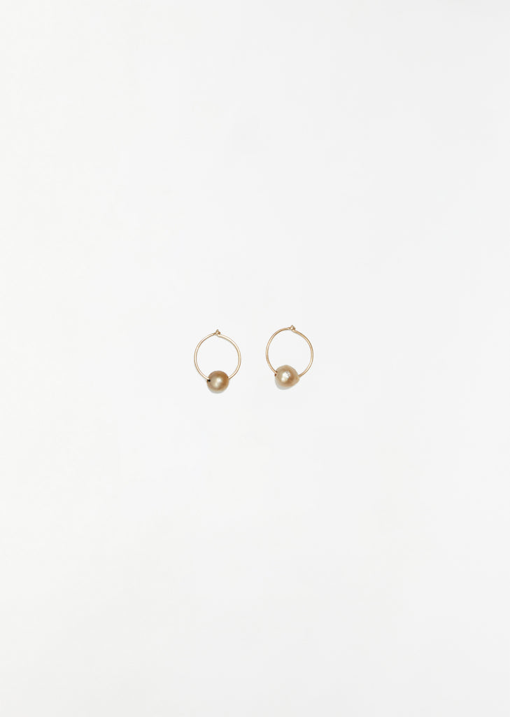 Gold Grey Pearls Zoe Yellow Gold Earrings