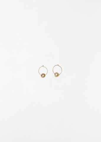 Gold Grey Pearls Zoe Yellow Gold Earrings