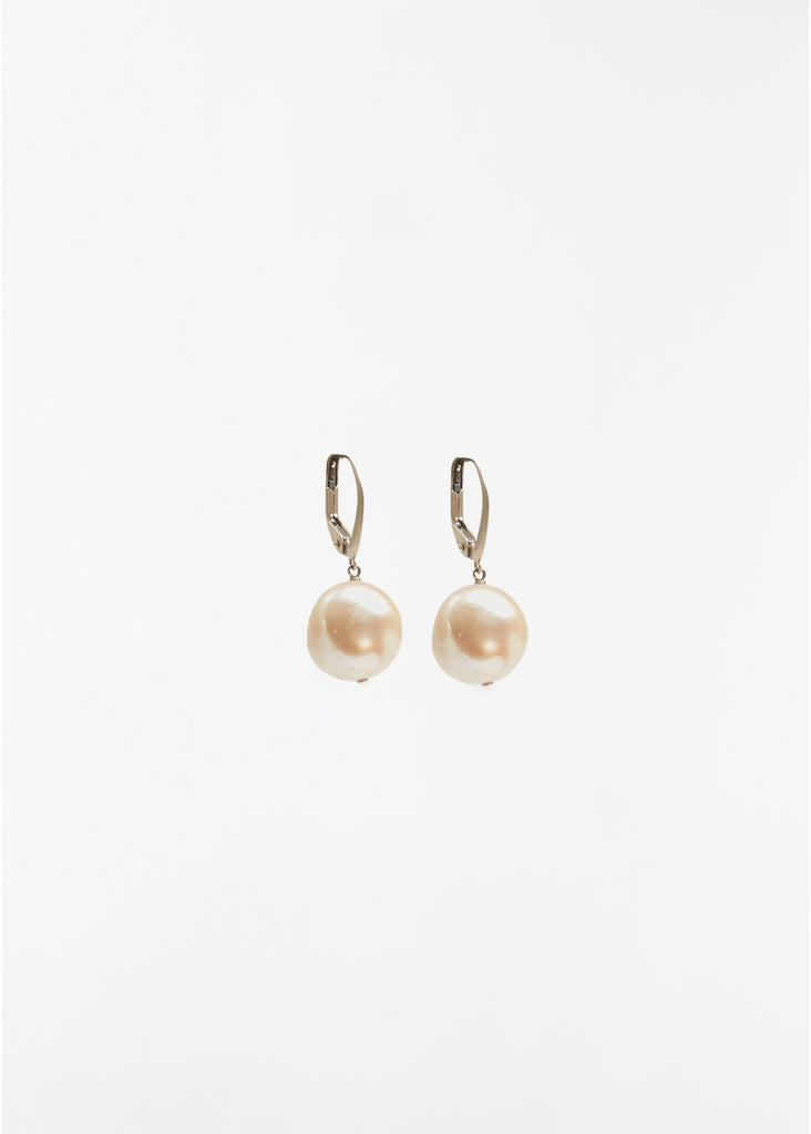 Keshi Pearls Momo White Gold Earrings