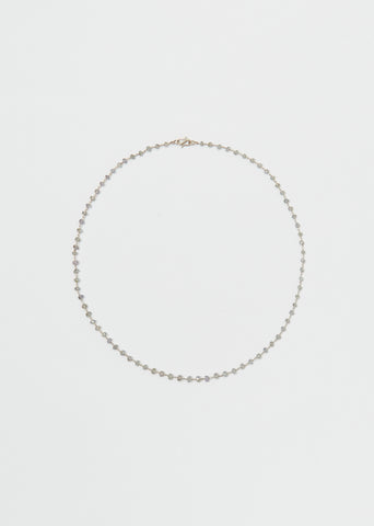 Grey Sapphire Rosary Micro Necklace