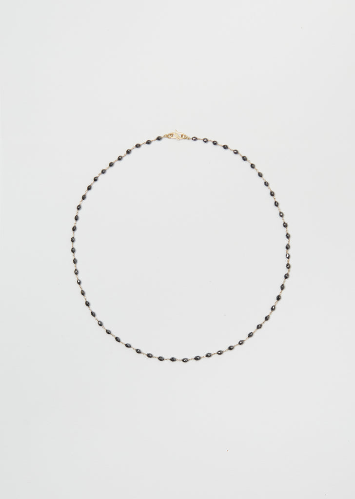 Black Diamonds Rosary Micro Necklace