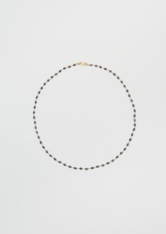 Black Diamonds Rosary Micro Necklace