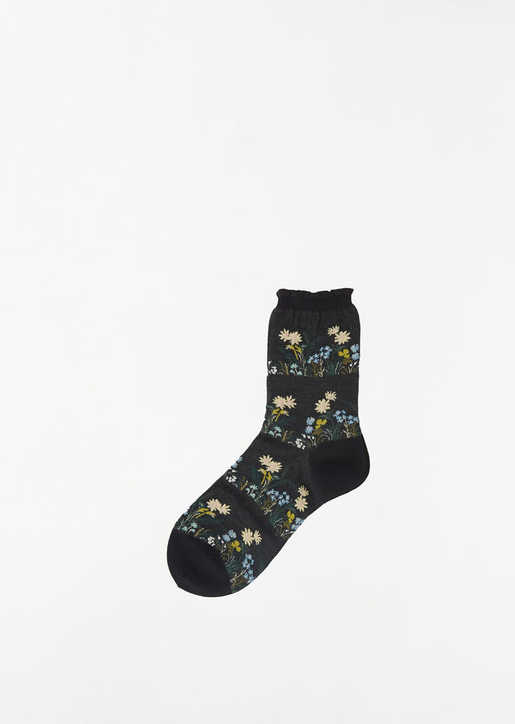Wild Flower Socks — Black