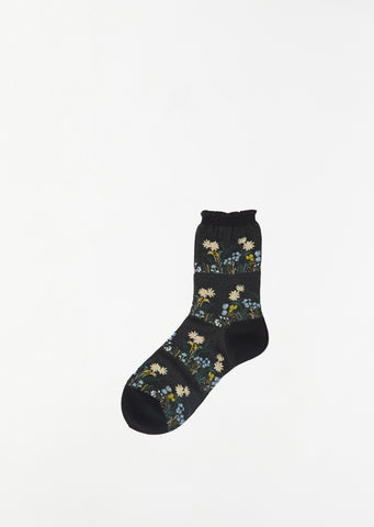 Wild Flower Socks — Black
