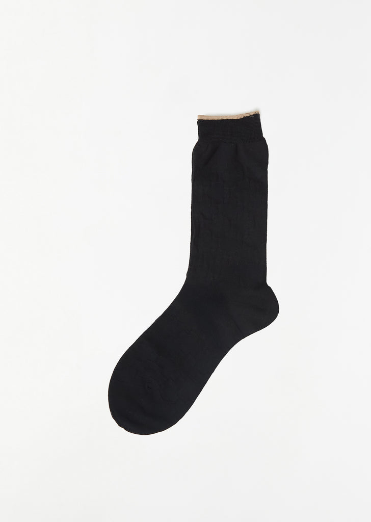 Mono-Color Flower Socks — Black