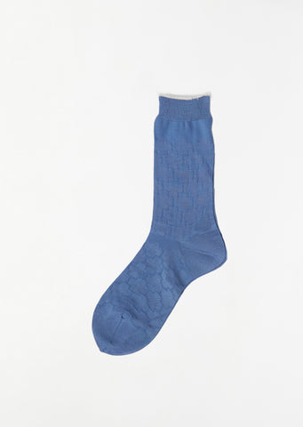 Mono-Color Flower Socks — Blue