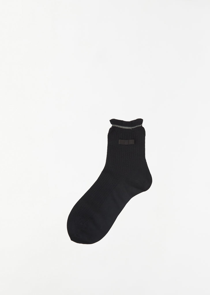 Waffle Ribbon Socks — Black