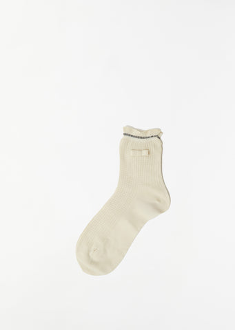 Waffle Ribbon Socks — Ivory
