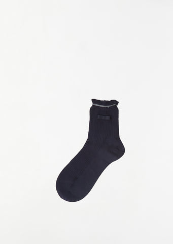 Waffle Ribbon Socks — Navy