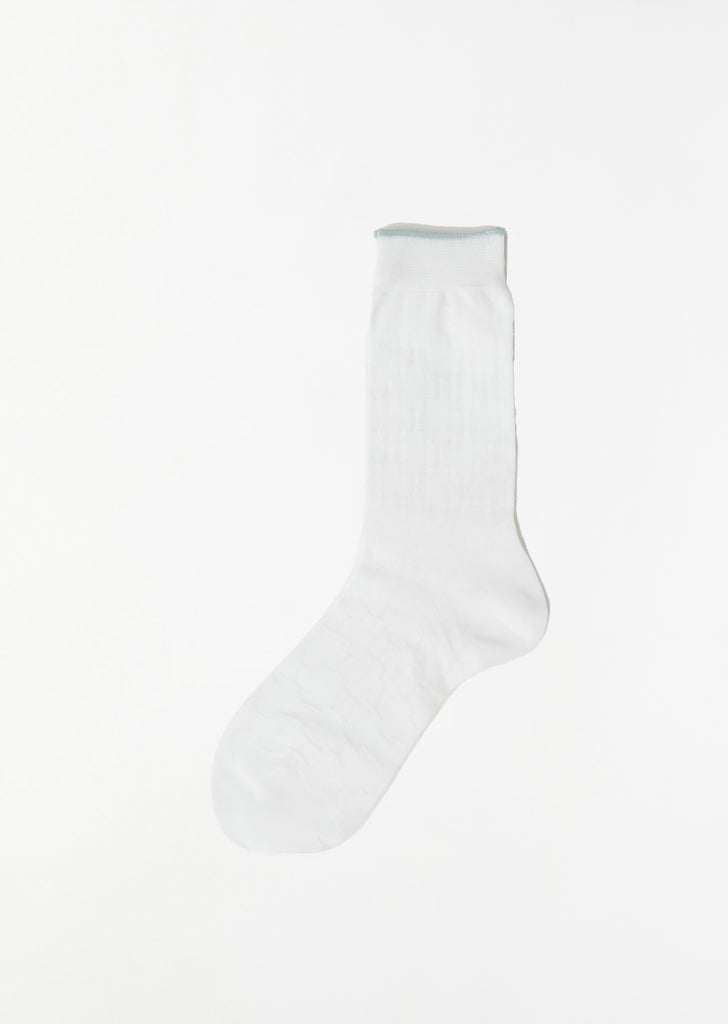 Mono-Color Flower Socks — White