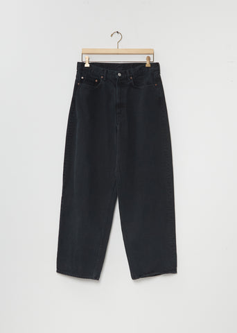 Black Washed Wide Denim Pants
