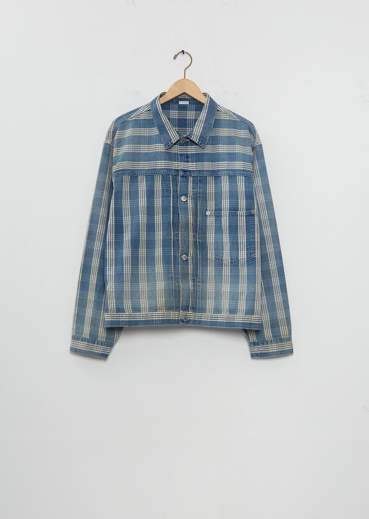 No.213 Indigo Palaka Denim Jacket