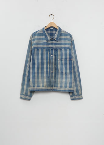 No.213 Indigo Palaka Denim Jacket