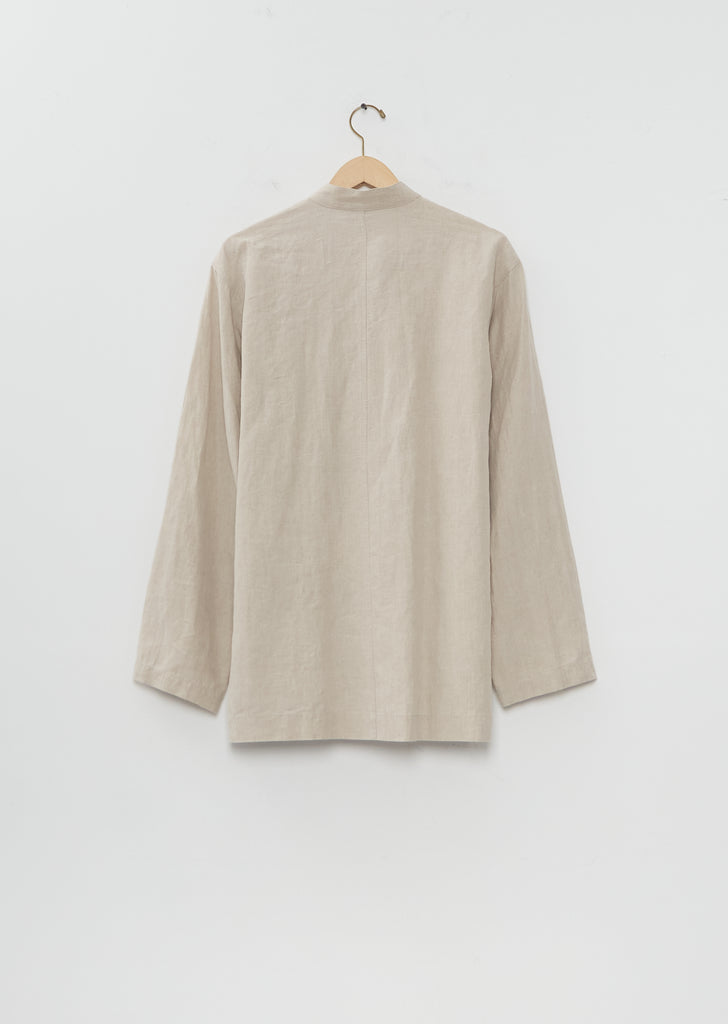 Band Collar Linen Jacket