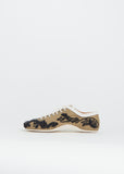 Embroidered Lace Up Trainer — Camel