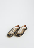 Embroidered Lace Up Trainer — Camel