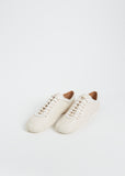 Leather Lace Up Trainer — Pearl