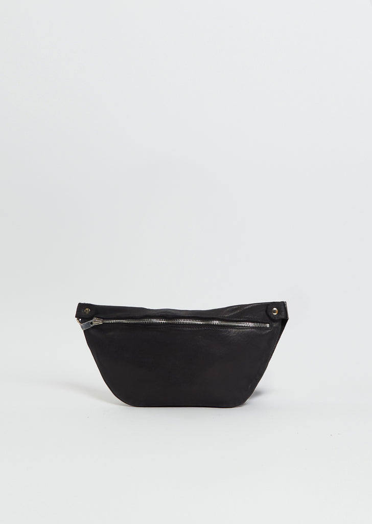 Leather Belt Bag, Small — Black