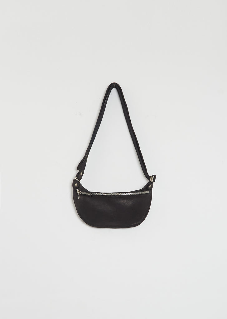 Leather Belt Bag, Small — Black