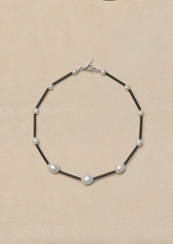 Osiris Pearl Silk Necklace, 14
